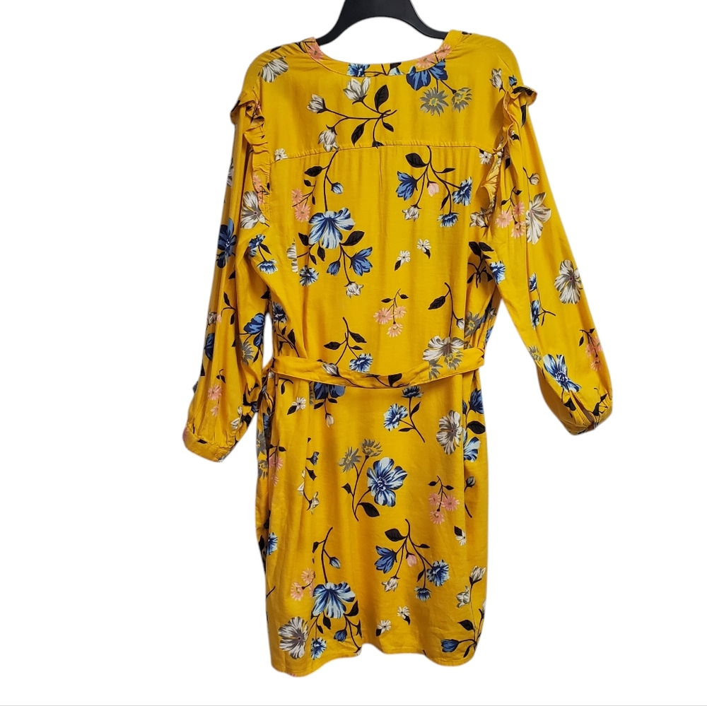 NWT Old Navy Women's Yellow Floral Dress Long Sleeves Size XL - Picture 9 of 9
